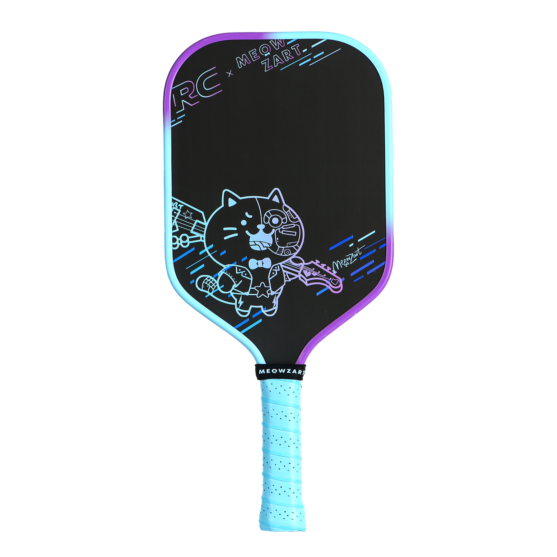 QUASAR Raw Carbon Dynamic Neck Core Pickleball Paddle-CyberBeat Meowzart