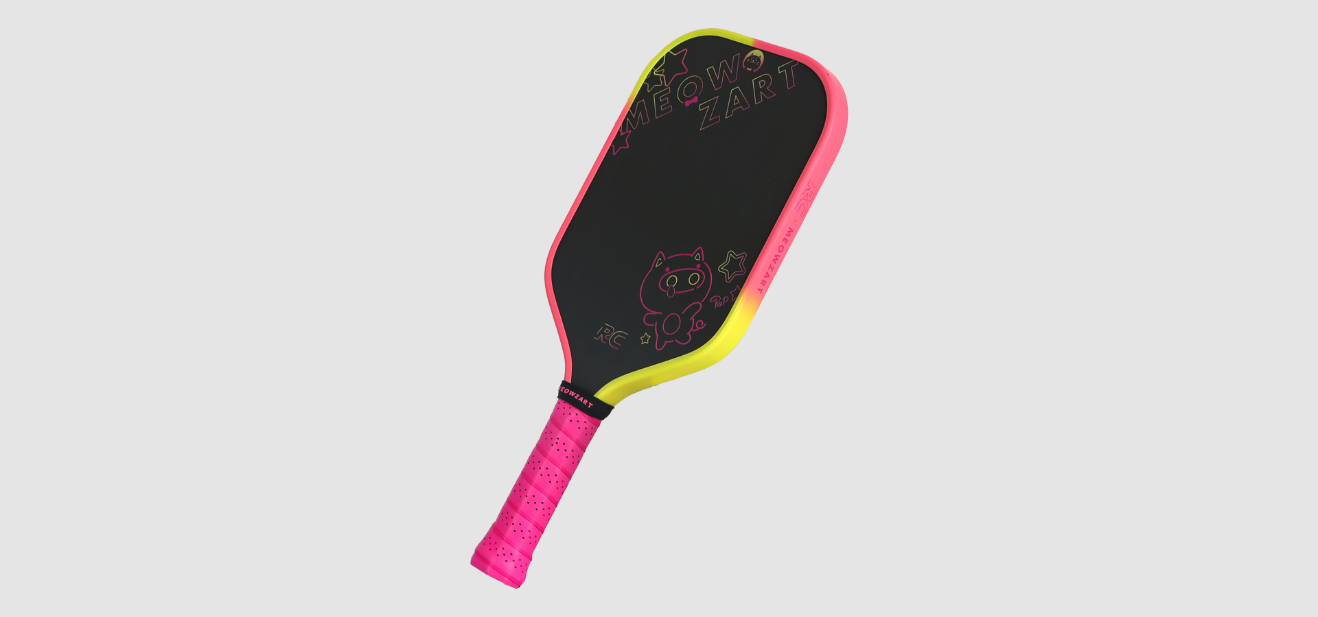 RC QUASAR-Raw-Carbon-Dynamic-Neck-Core-Pickleball-Paddle-DreamGlow-POP