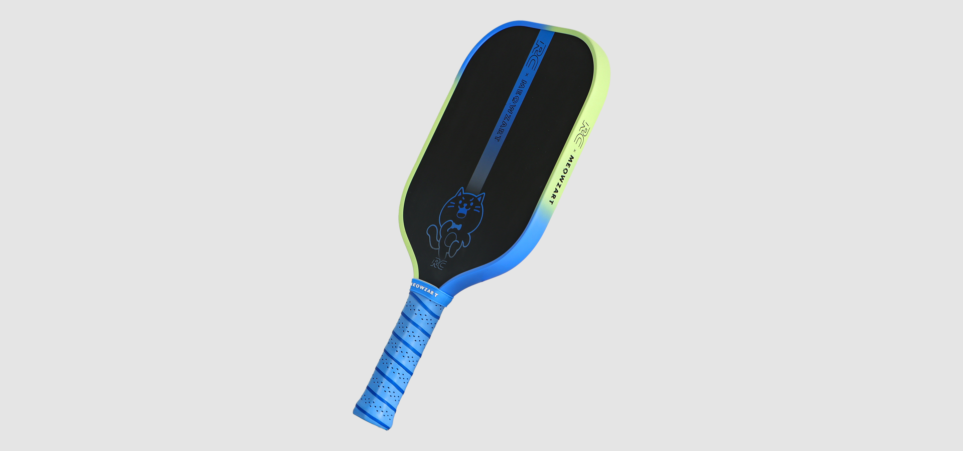 RC QUASAR Raw Carbon Non Honeycomb Core Pickleball Paddle NeonTraIl Meowzart